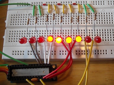 DorkBoard running the Cylon eye